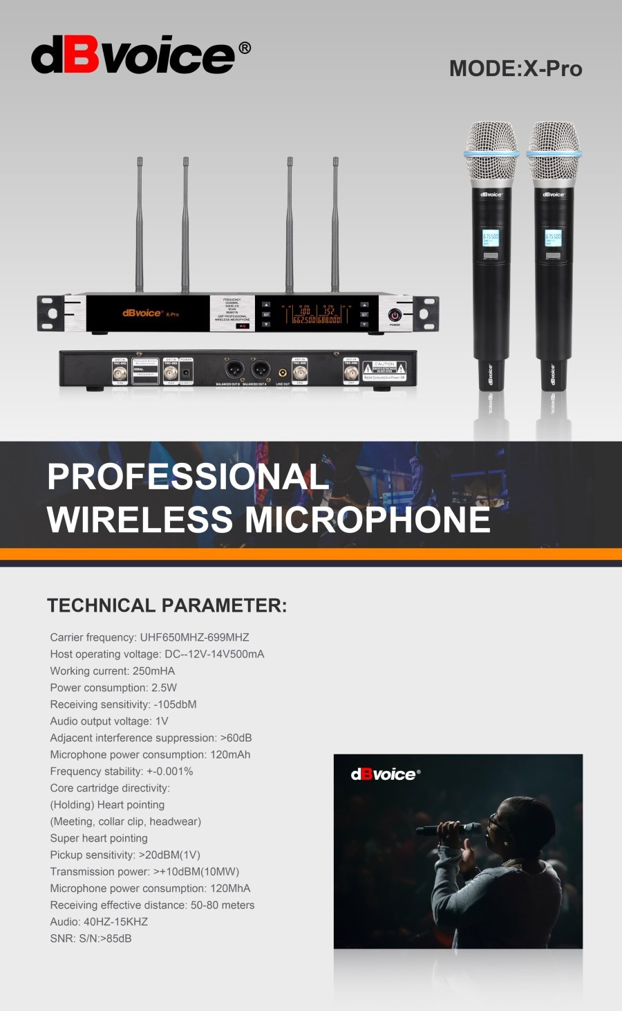 dBVoice X-Pro 2chanel Professional Wireless Microphone