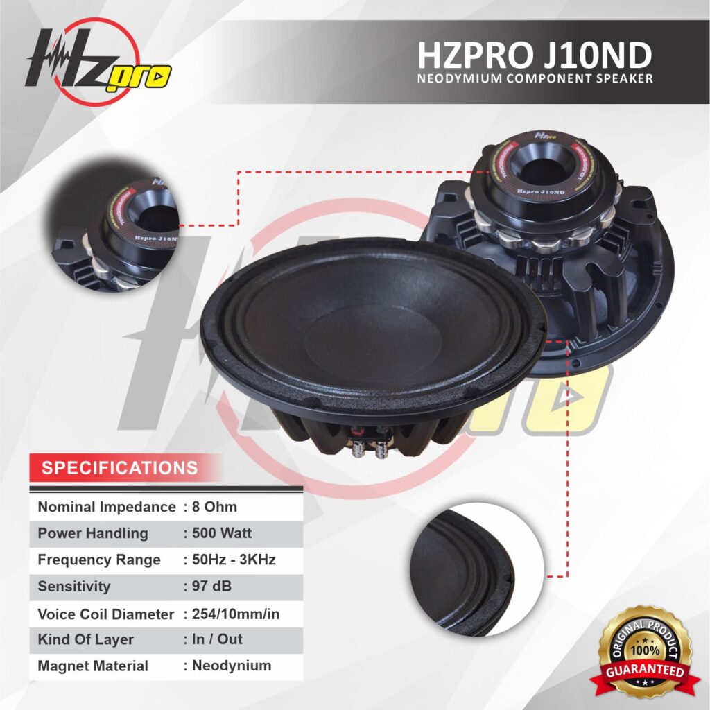 HZPRO J10ND 10Inc Neodymium Speaker Transducer Component
