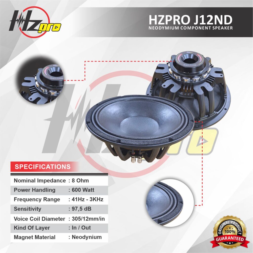 HZPRO J12ND 12Inc Neodymium Speaker Transducer Component