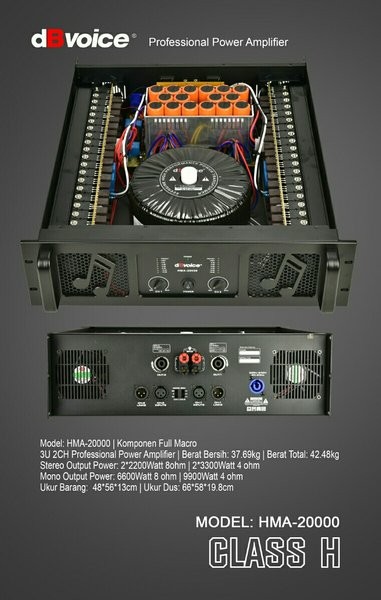 Power Amplifier dBVoice HMA-20000 Class Professional Power Balap