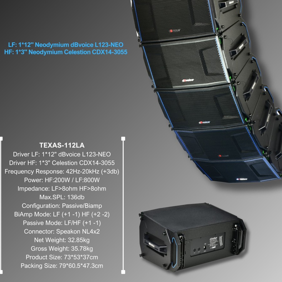 dBvoice Texas-112LA  SPEAKER PASIF LINE ARRAY 1X12inc per 1 unit