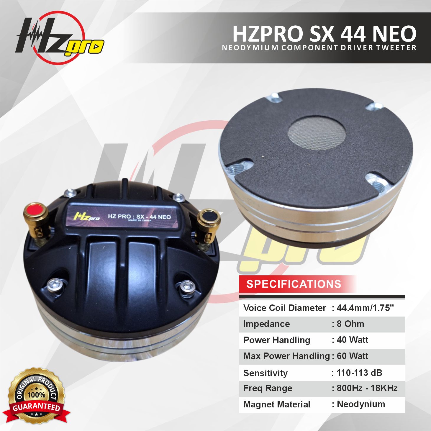 Driver Tweeter HZPRO SX-44 NEO