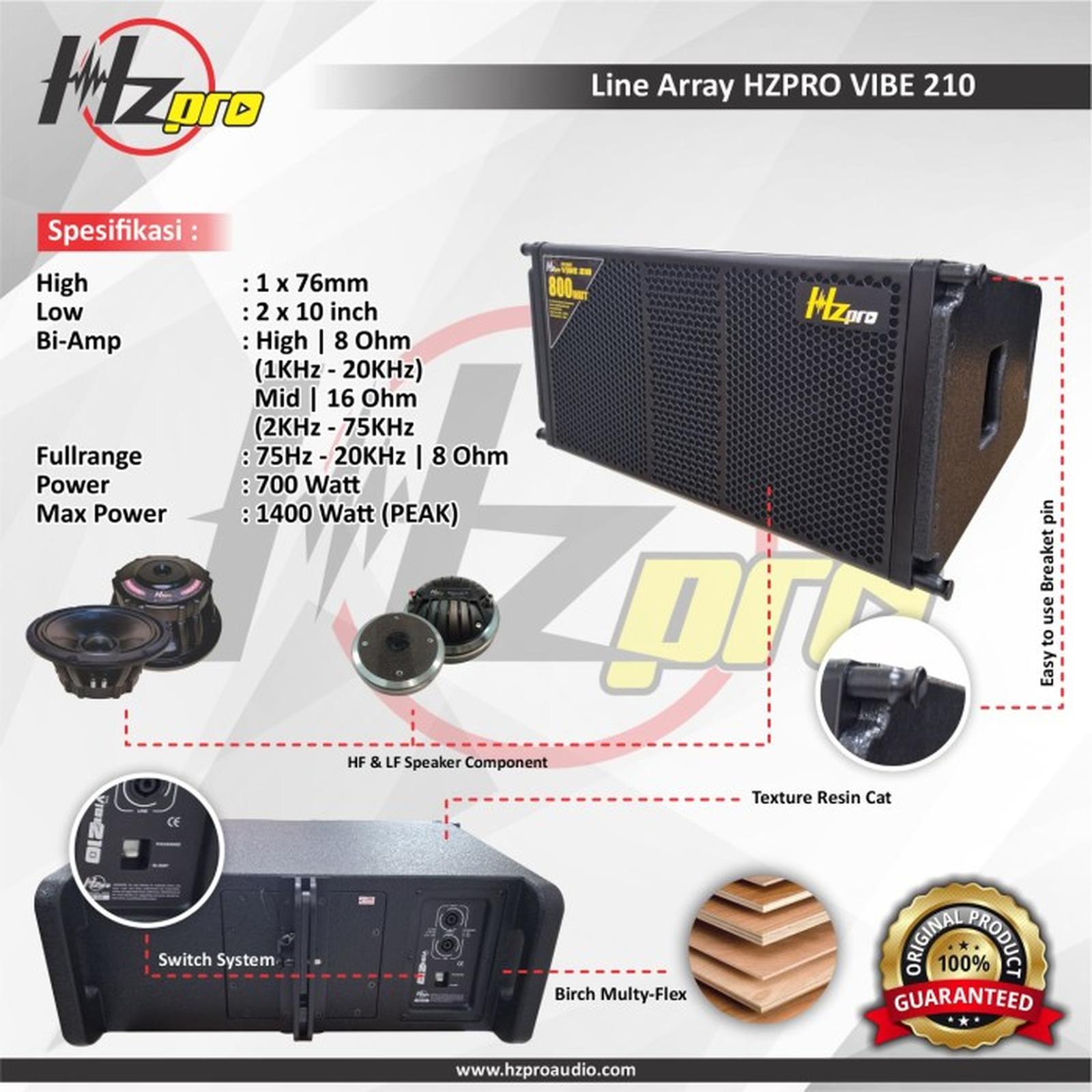 Speaker Line Array HZPro VIBE 210 NEW Pasif/BiAmp System
