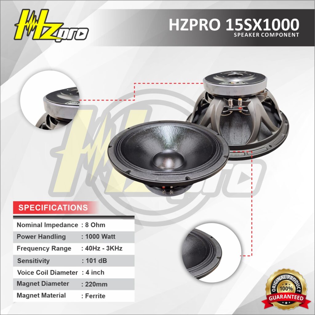 HZPRO 15SX1000 15Inc Ferrite Speaker Transducer Component