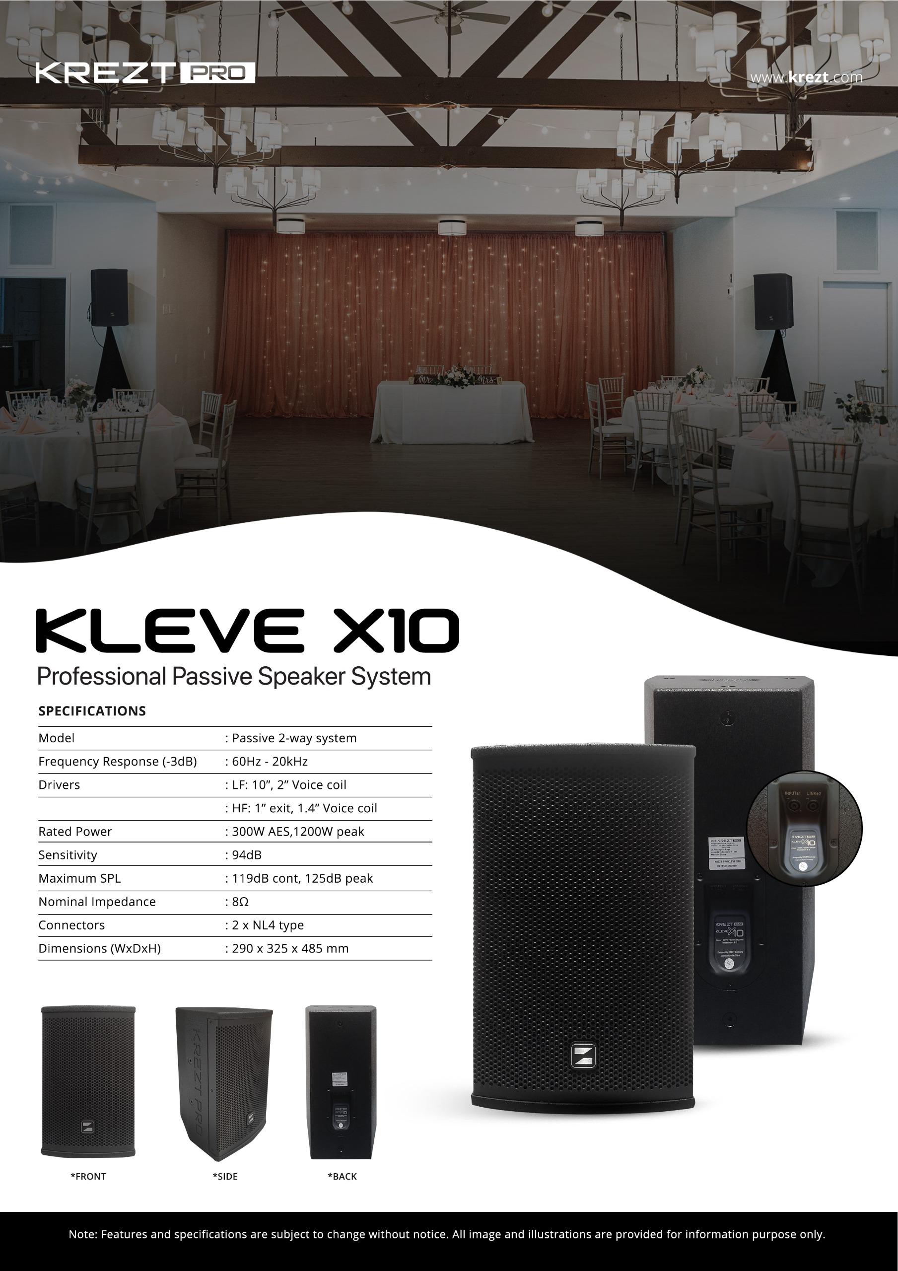 Speaker Pasif KREZT Pro Kleve X10 - 19 Inc 300W AES / 1200W Peak per 1set(sepasang)
