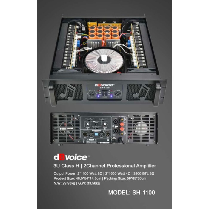 Power Amplifier dBVoice SH-1100 Profesional Class H