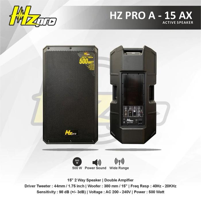 Speaker Aktif HZPRO A-15AX 15Inc 500Watt per 1set (sepasang)