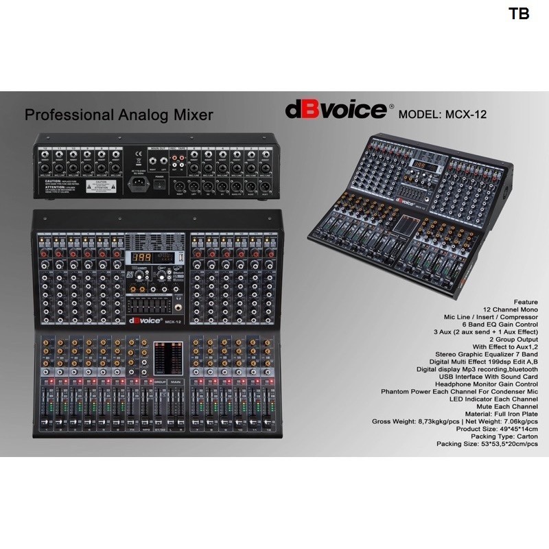 Mixer Audio dBVoice Mixer MCX-12 12chanel Professional Analog