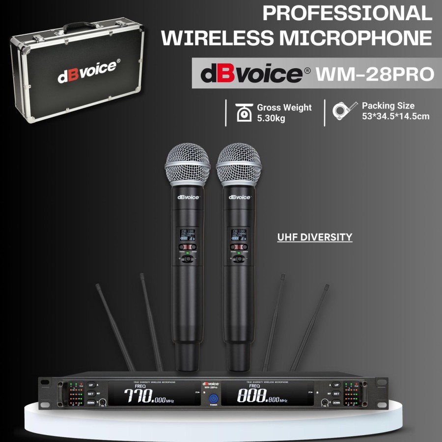 dBVoice WM-28PRO 2chanel Professional Microphone Wireless 