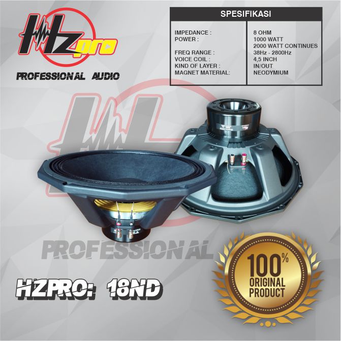 HZPro 18ND 18Inc Neodymium Speaker Transducer Component