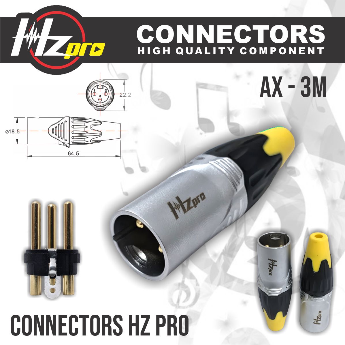 Konektor XLR HZPro AX-3M