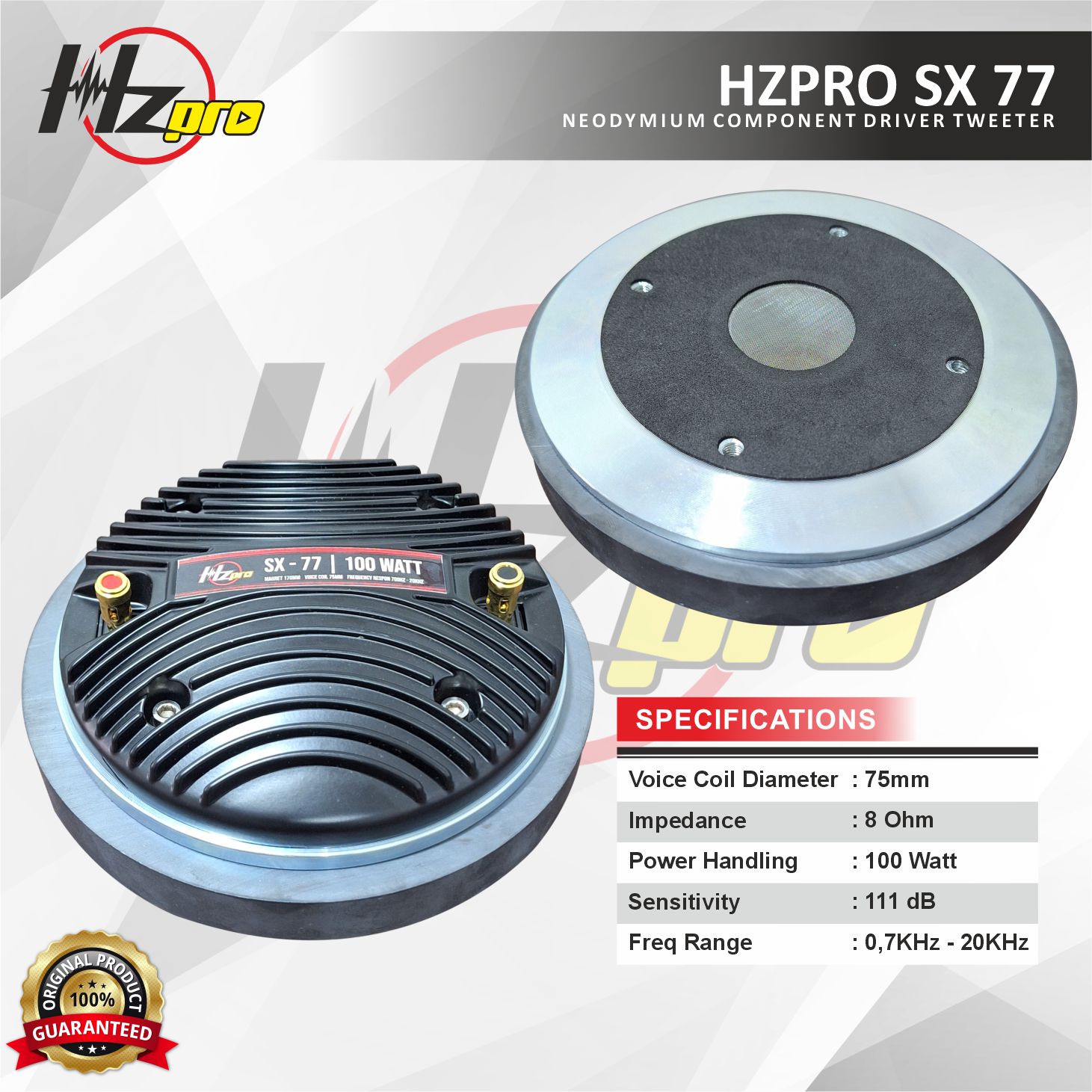 Driver Tweeter HZPRO SX-77
