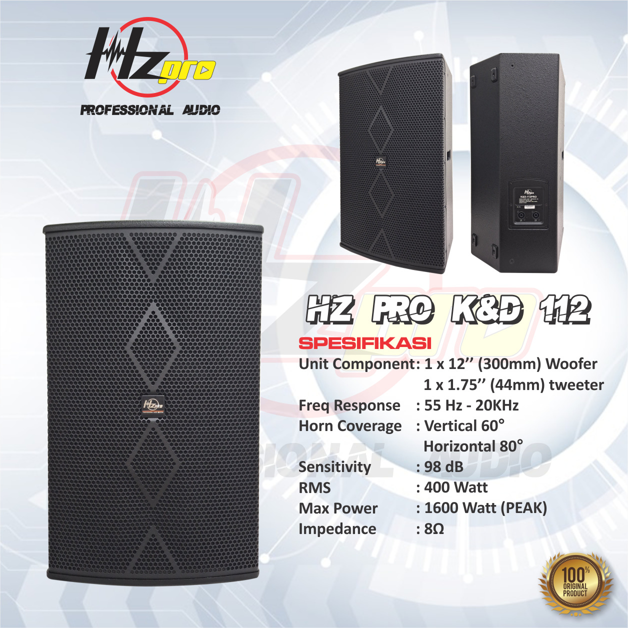 Speaker Pasif HZ Pro K&D 112 PRO 