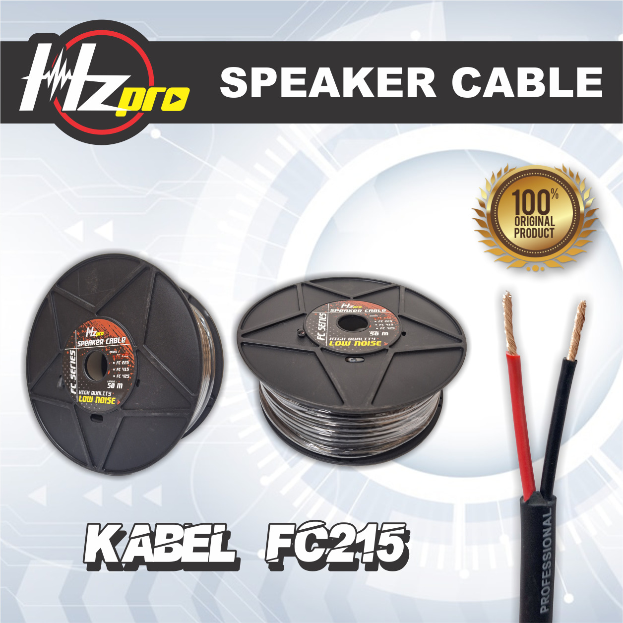 Kabel Speaker HZPro FC215 2x1,5mm 50meter