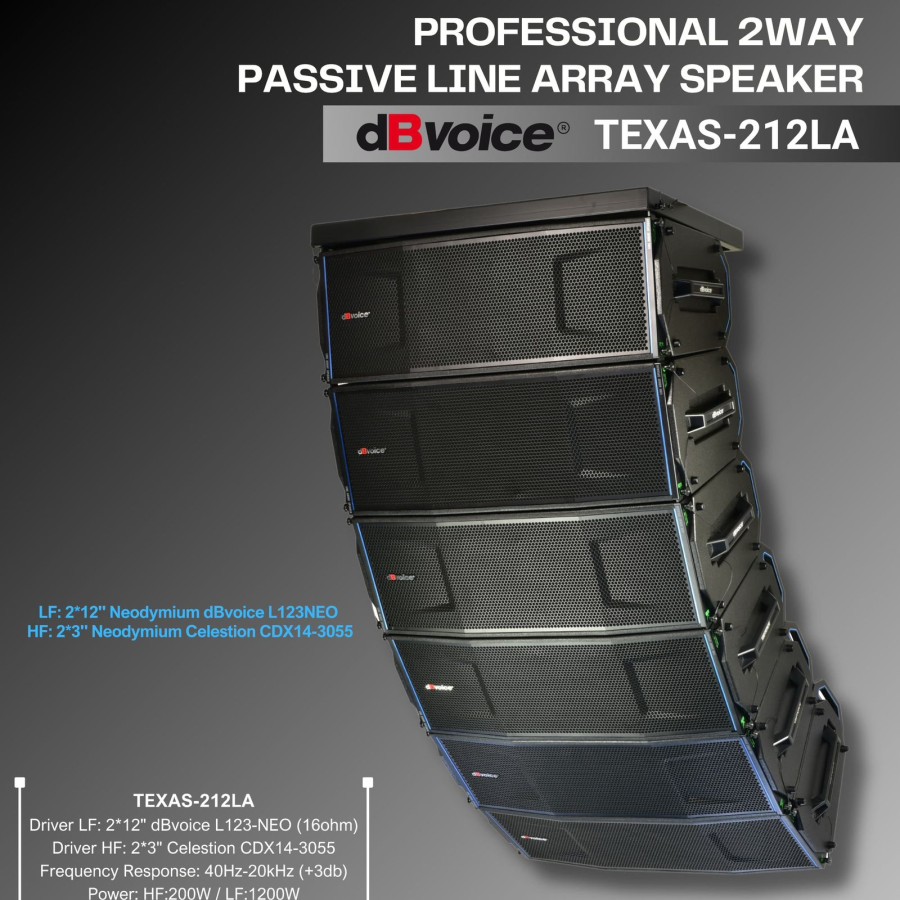 Speaker Line Array dBVoice Texas-212LA 2X12Inc per 1 unit