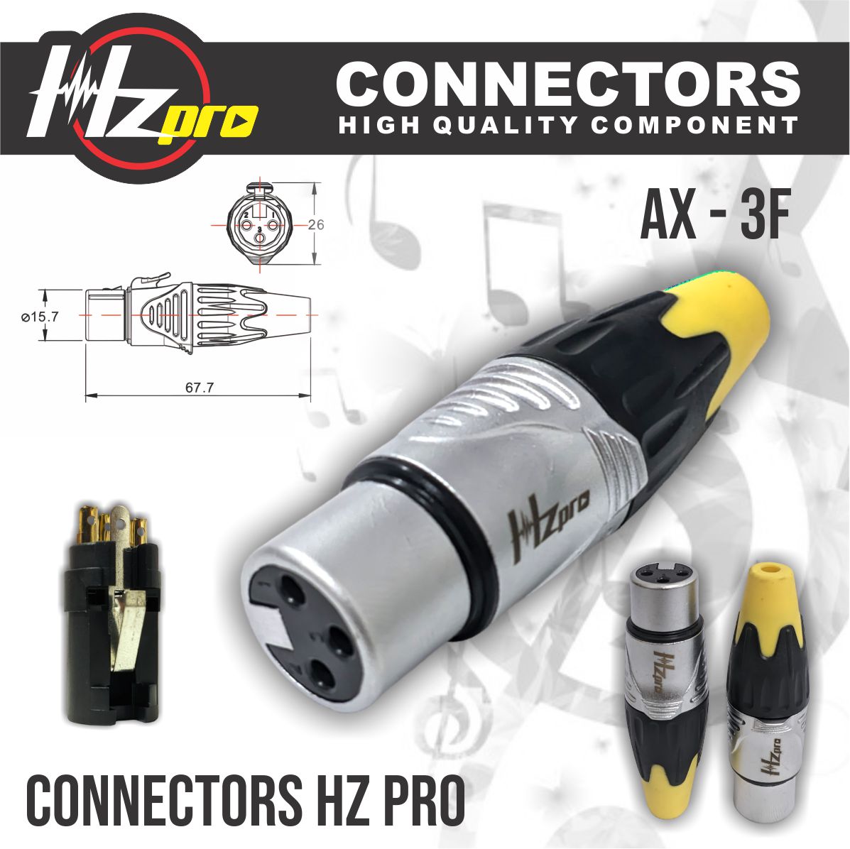 Konektor XLR HZPro AX-3F