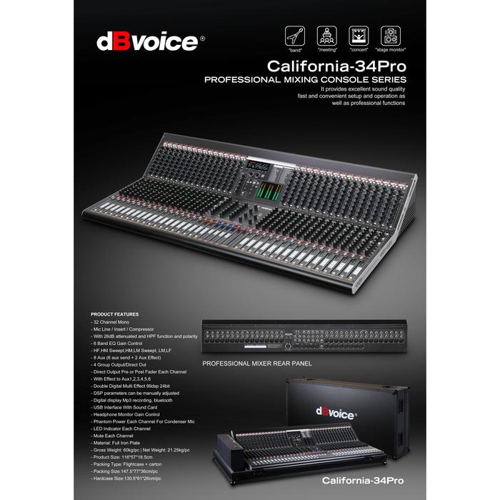 Mixer Audio California-34Pro 34chanel Profesional Mixing Console