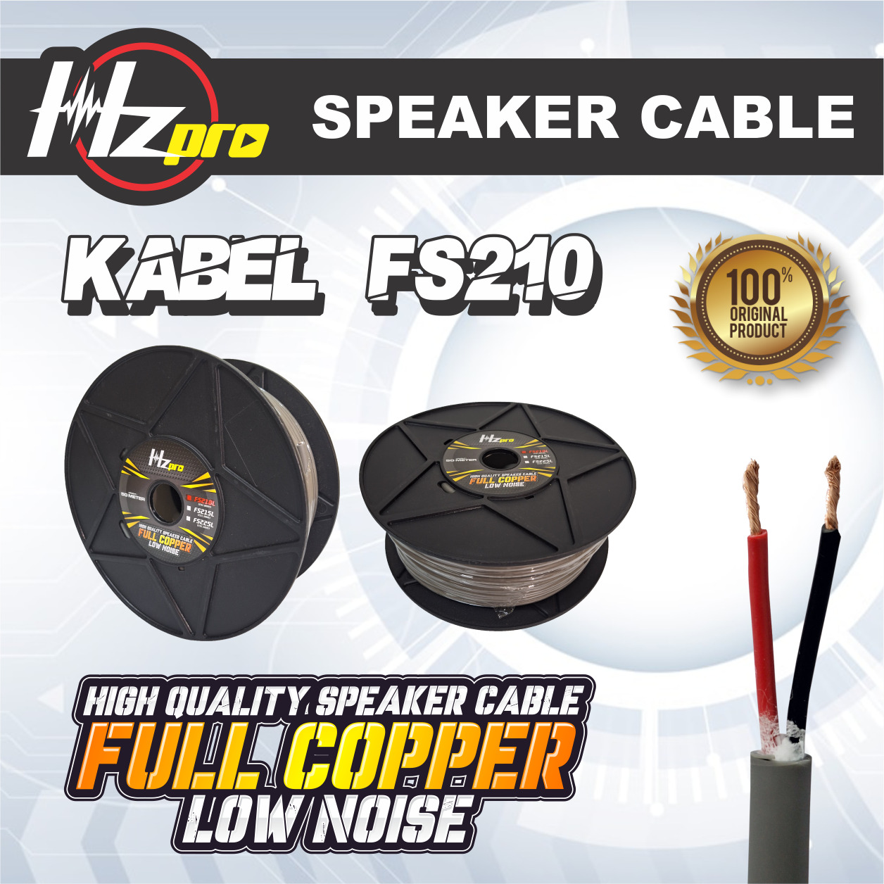 Kabel Speaker HZPro FS210 2x1,0mm 50meter
