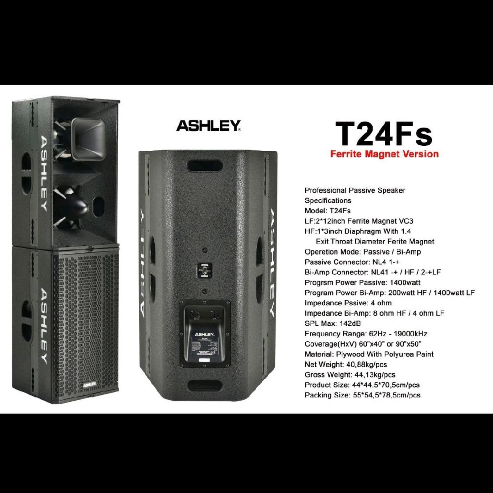 Speaker Pasif ASHLEY T24Fs - 2x12Inc+Tweeter per 1set(sepasang)