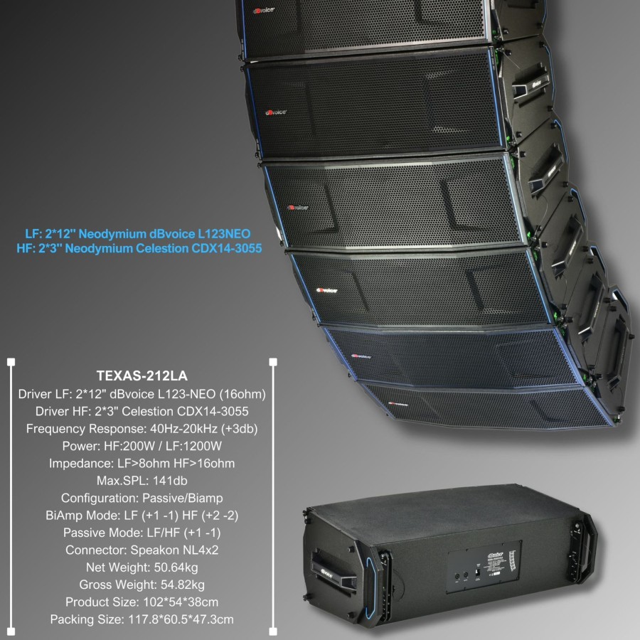 Speaker Line Array dBVoice Texas-212LA 2X12Inc per 1 unit