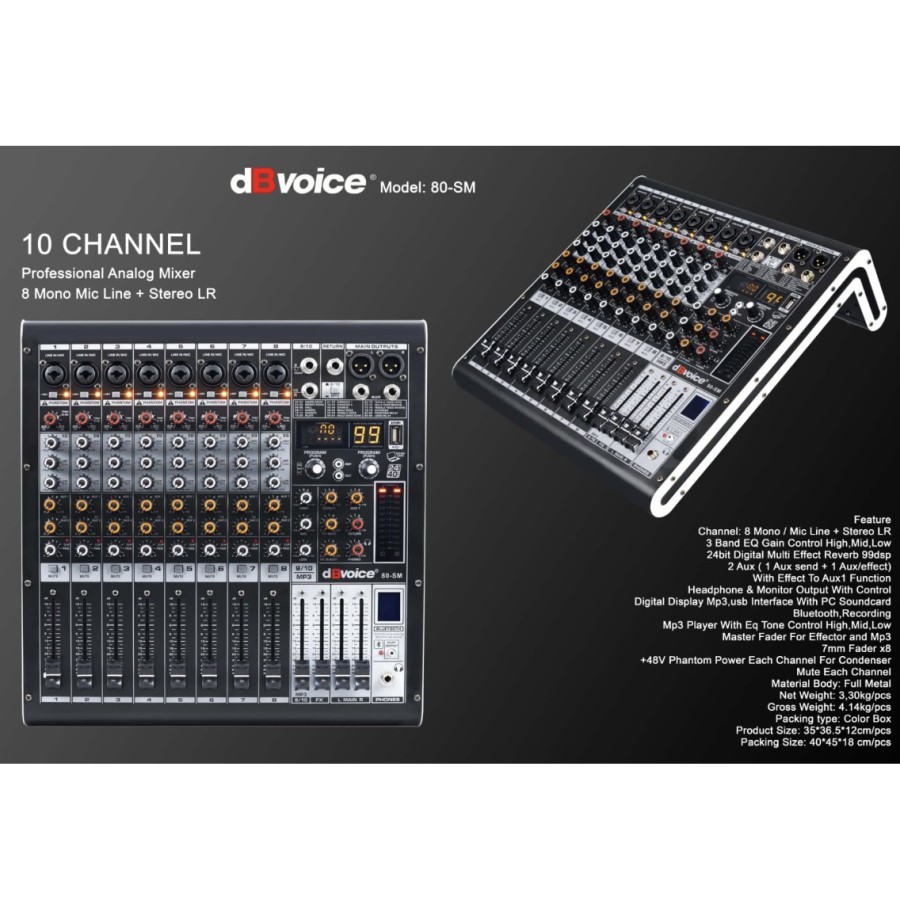 Mixer Audio dBVoice 80-SM 10 Channel Analog