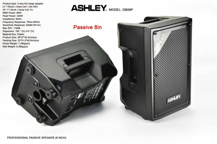 Speaker Pasif ASHLEY DB08P - 8 Inch per 1set(Sepasang)