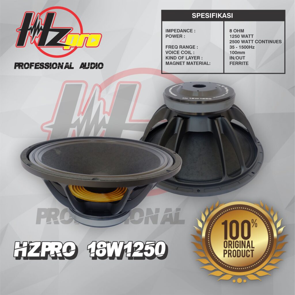 HZPRO 18W1250 18Inc Ferrite Speaker Transducer Component