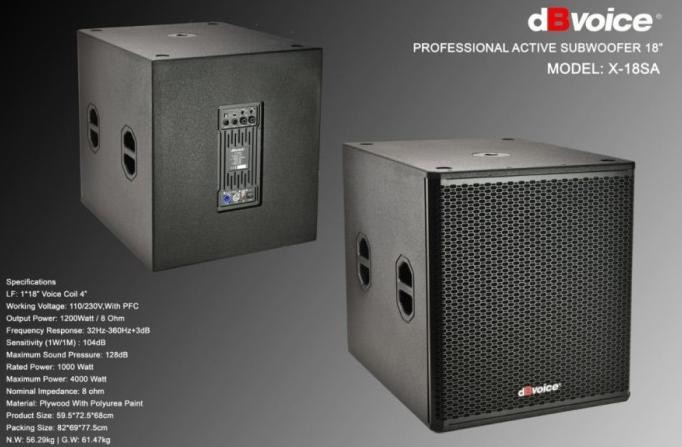 Subwoofer Aktif Speaker dBVoice X-18SA 18Inc per 1 unit