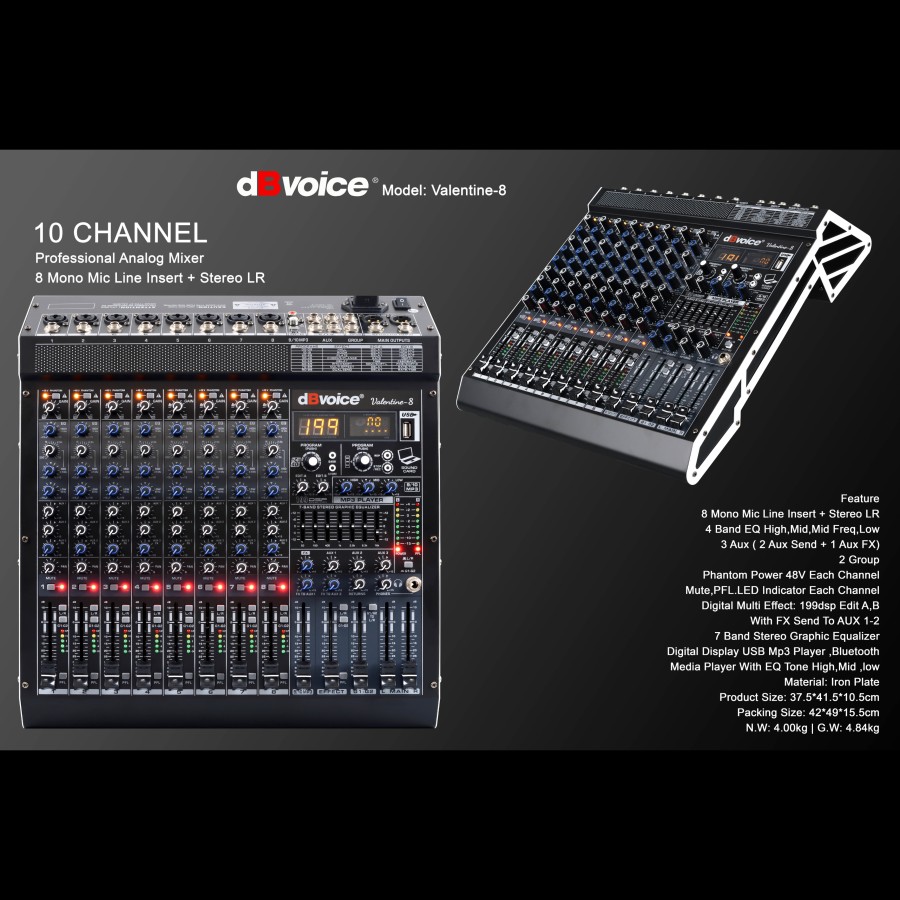 Mixer Audio dBVoice Valentine-8 Analog 10 Channel