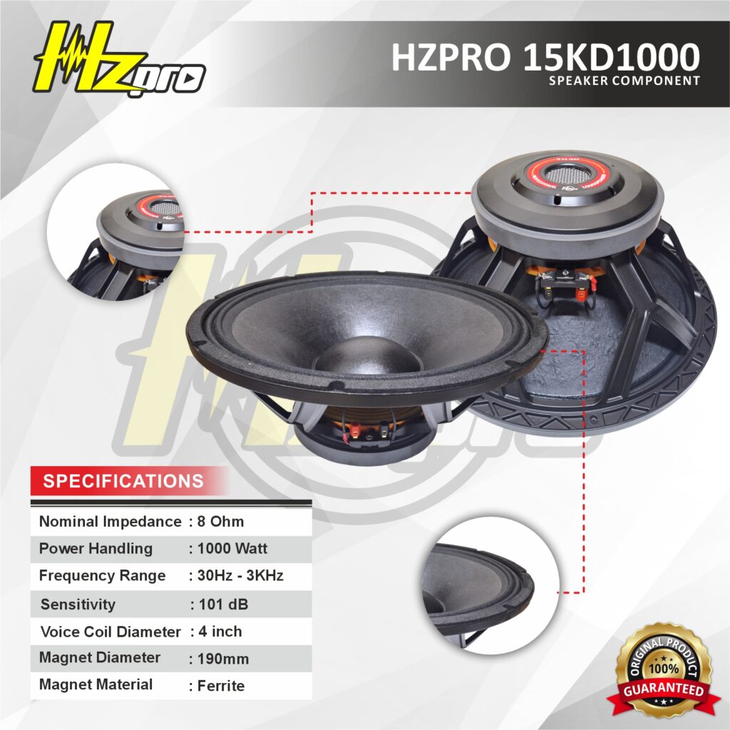 HZPRO 15KD1000 15Inc Ferrite Speaker Transducer Component
