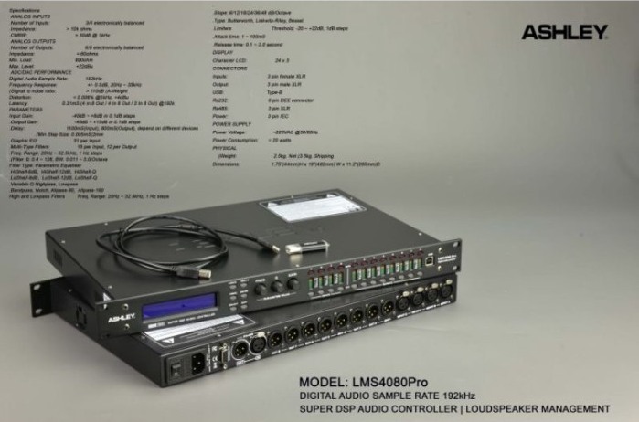 DLMS ASHLEY LMS4080Pro 4in8out Speaker Manajemen