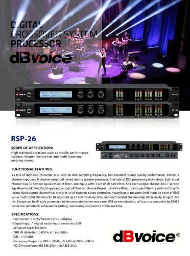 DLMS dBVoice RSP-26 MANAGEMENT SPEAKER 2IN 6OUT