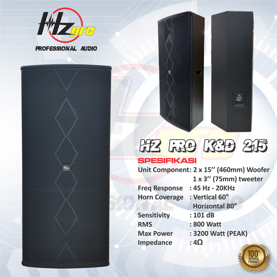 Speaker Pasif HZ Pro K&D 215 per 1Set (Sepasang)