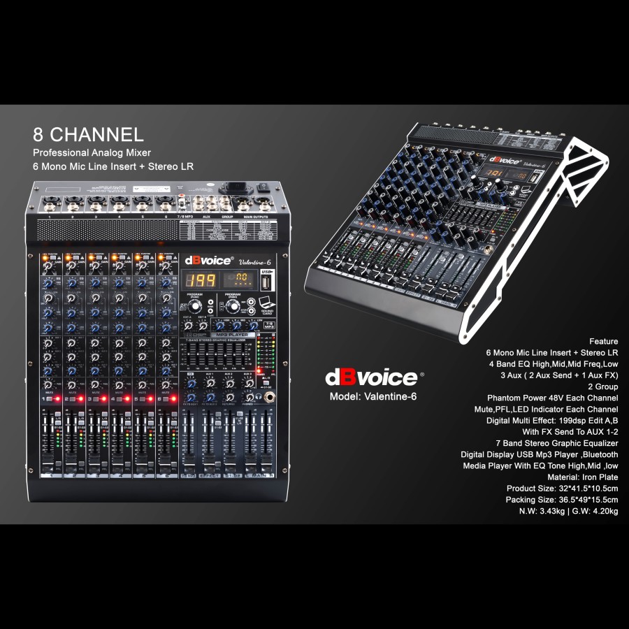 Mixer Audio dBVoice Valentine-6 Analog 8 Channel