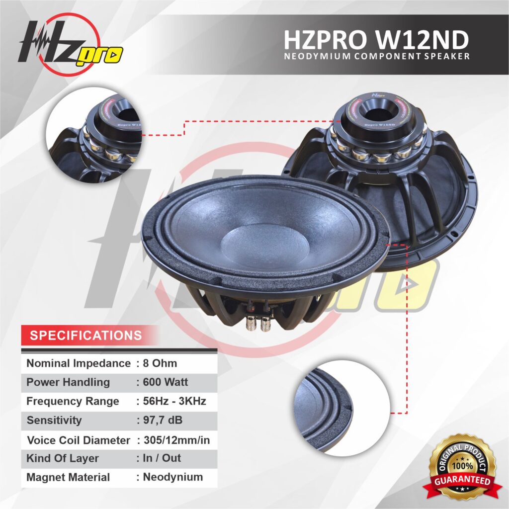 HZPRO W12ND 12Inc Neodymium Speaker Transducer Component