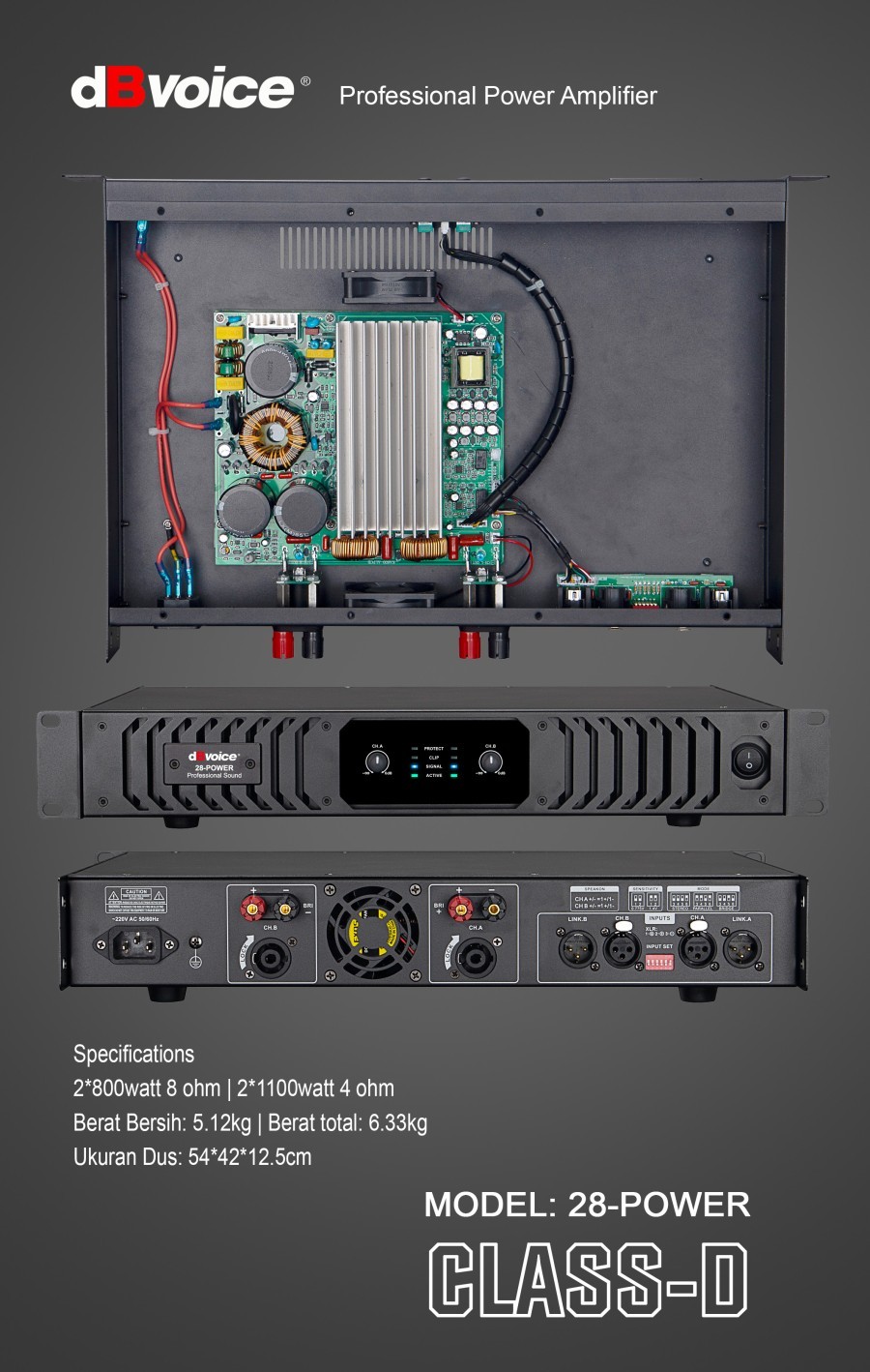 Power dBVoice 28-POWER Professional Amplifier Class D