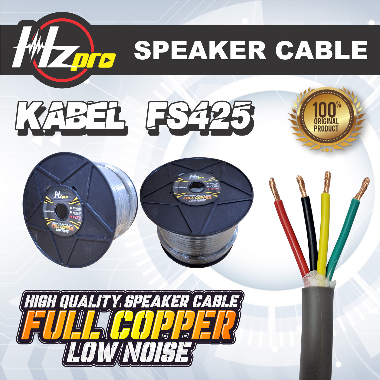 Kabel Speaker HZPro FS425 4x2,5mm 50meter