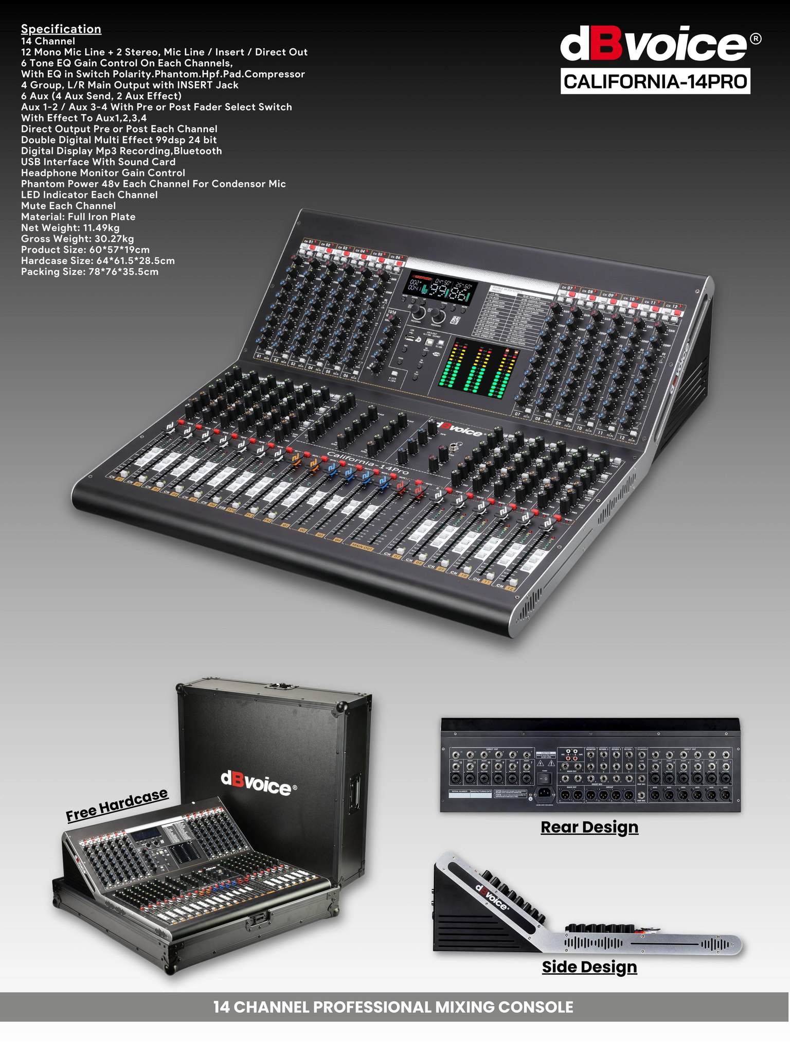 Mixer Audio dBVoice CALIFORNIA-14PRO 14chanel Profesional