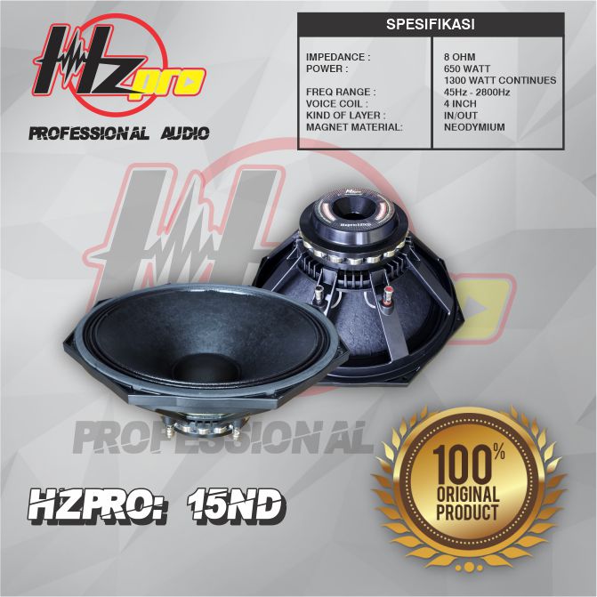 HZPRO 15ND 15Inc Neodymium Speaker Transducer Component