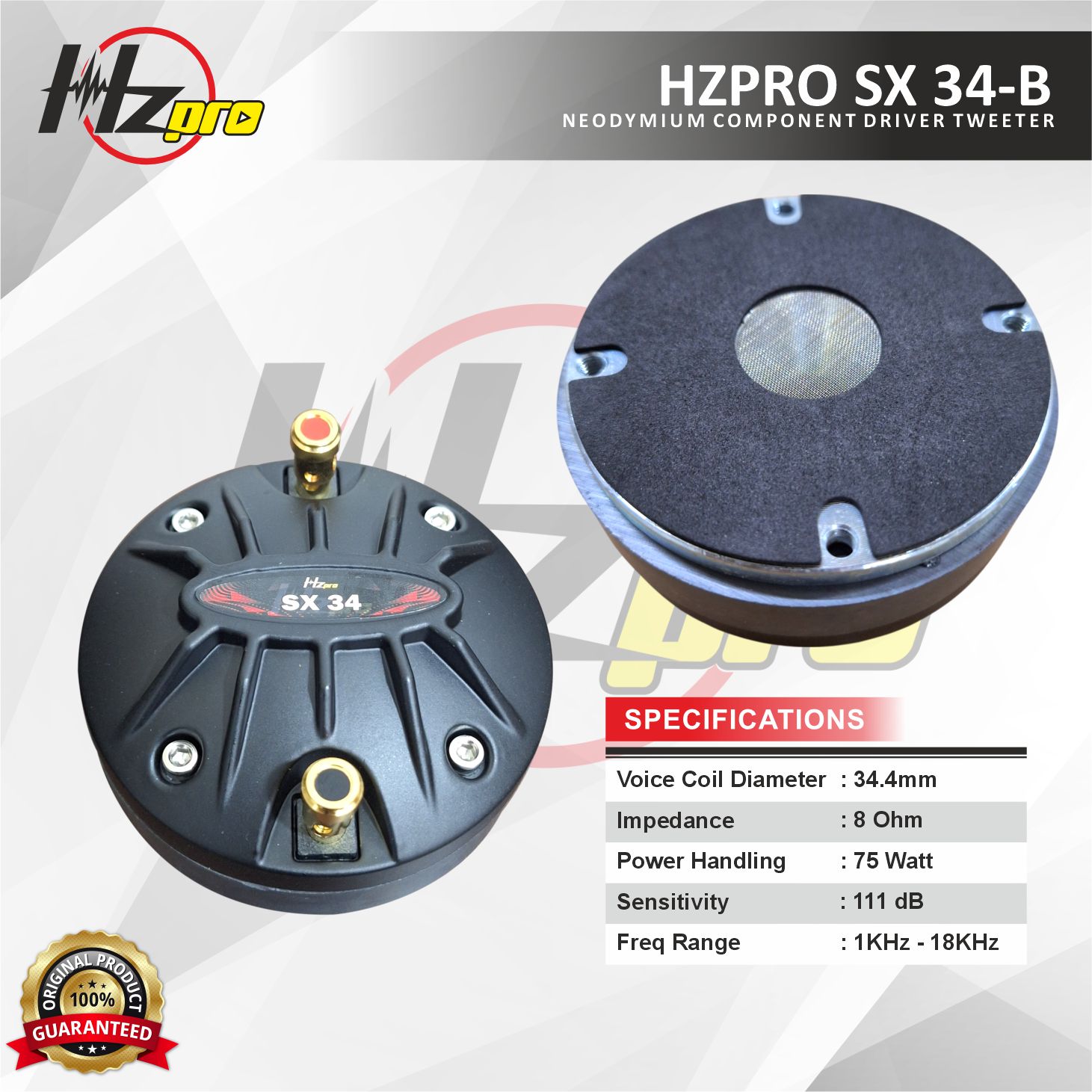 Driver Tweeter HZPRO SX 34-B