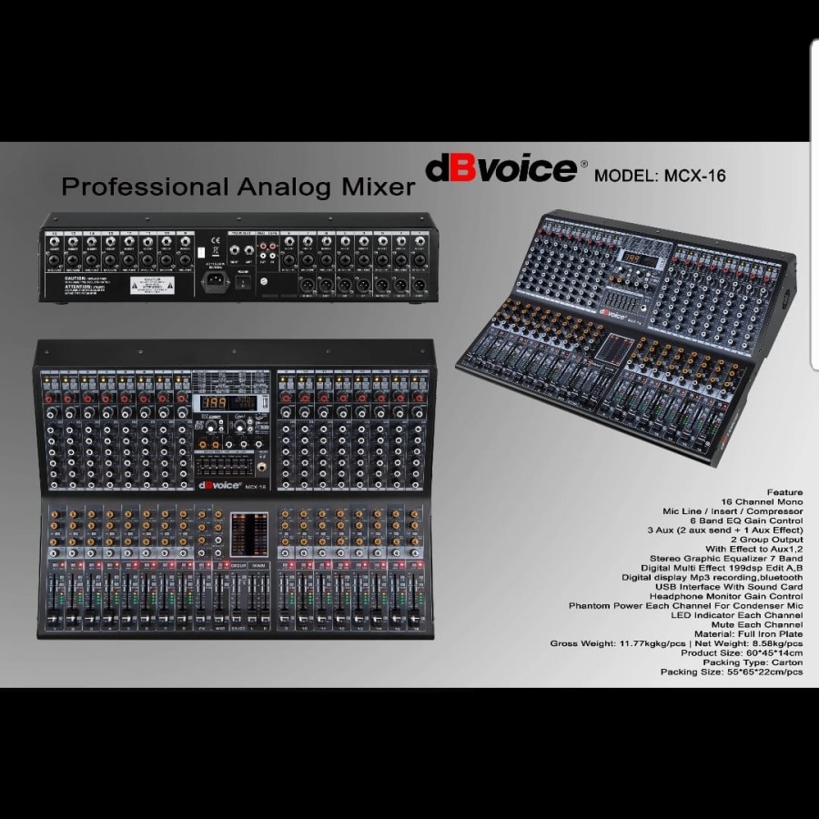 Mixer Audio dBVoice MCX-16 16chanel Analog Profesional