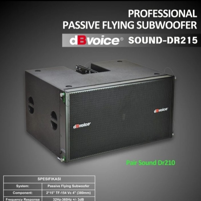 dBVoice Sound-DR215 Subwoofer SPEAKER PASIF FLYING SUB 2X15Inc per 1unit