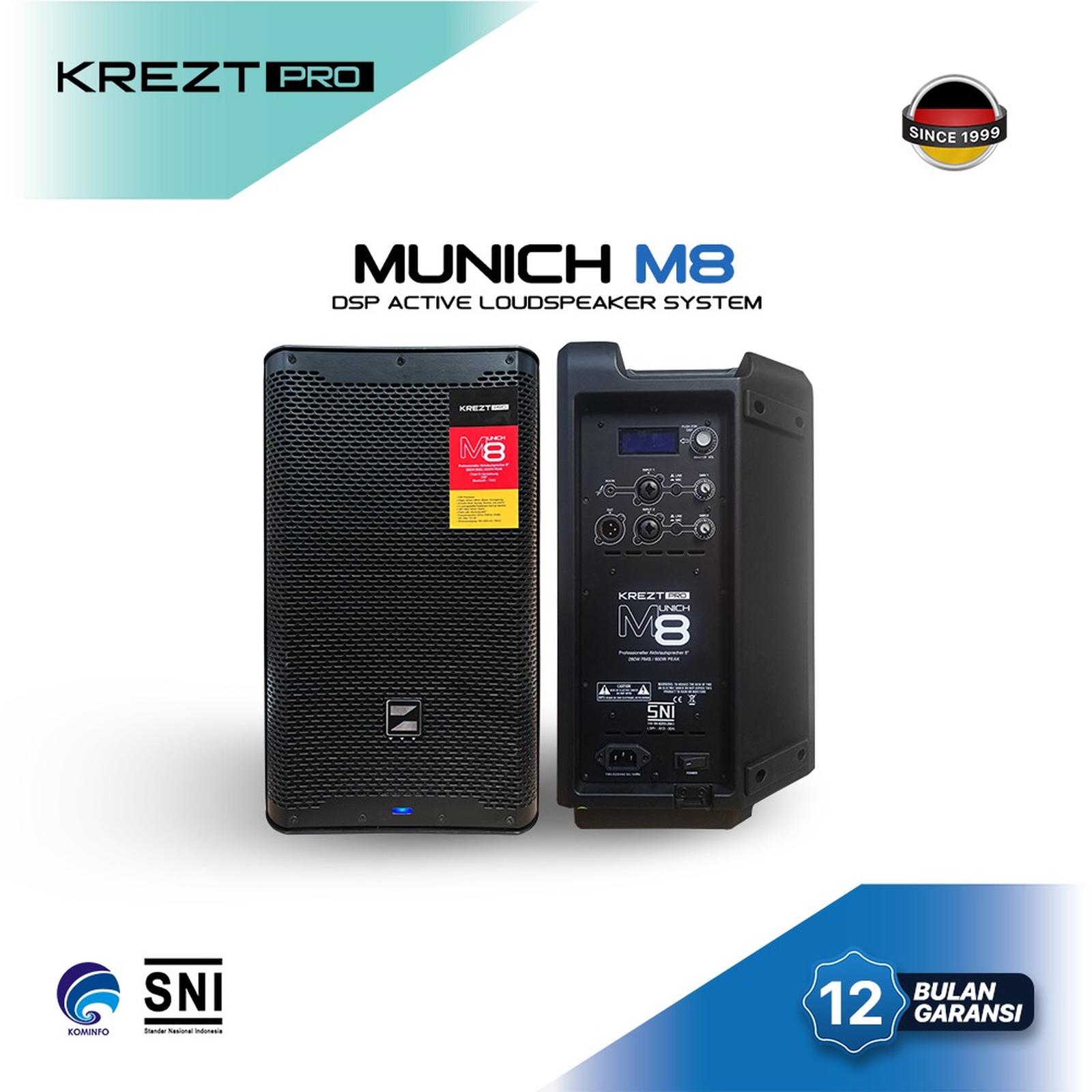 Speaker Aktif Krezt Pro Munich M8 - 8Inc DSP + TWS Professional Speaker
