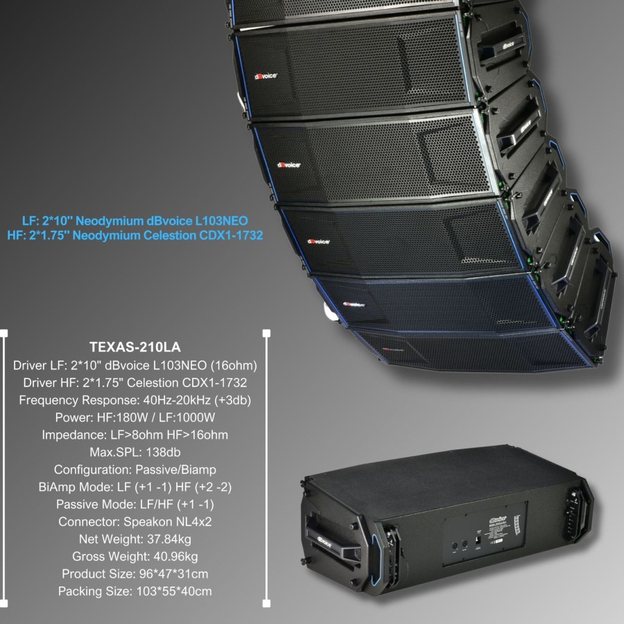 Speaker Line Array dBvoice Texas-210LA  2X10Inc per 1 unit