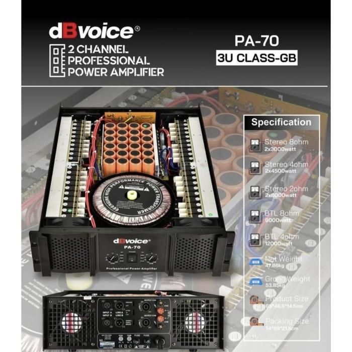 POWER AMPLIFIER dBVoice PA-70 Profesional Class GB 2x3000Watt