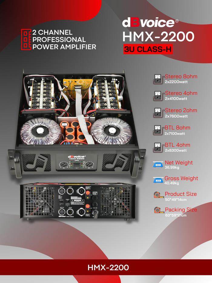 POWER AMPLIFIER dBVoice HMX-2200 3U CLASS - H PROFESSIONAL