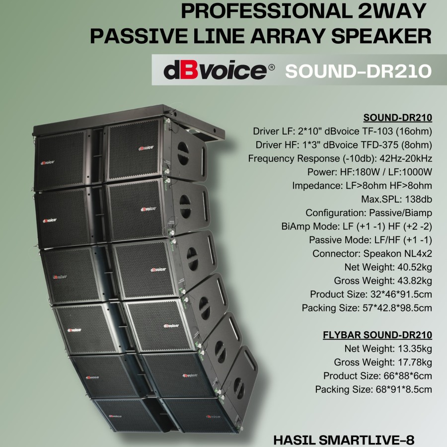 dBVoice SOUND-DR210 SPEAKER PASIF LINE ARRAY 2X10Inc per 1 unit