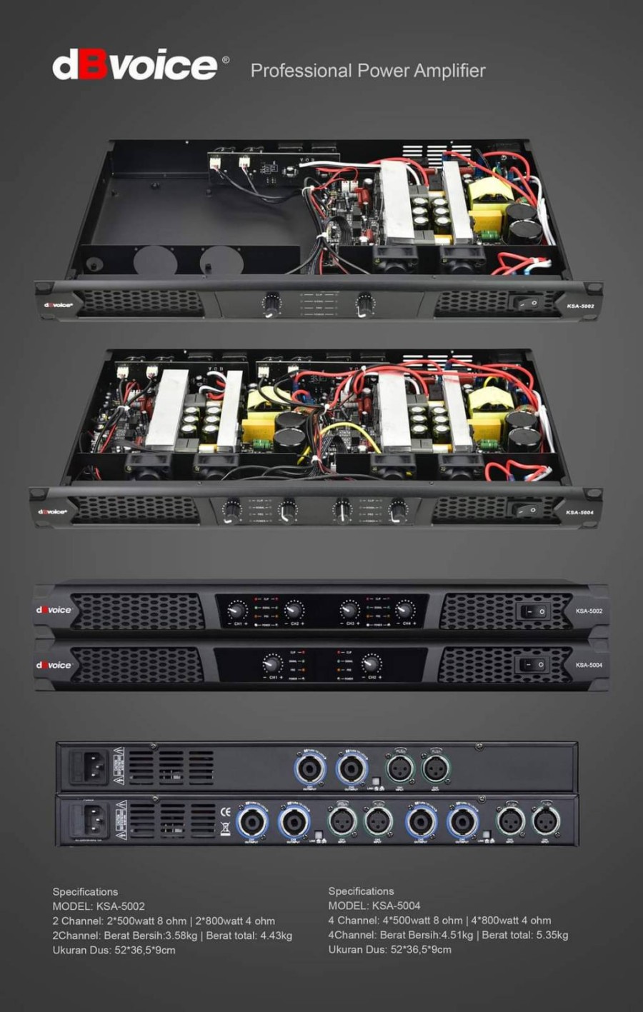 Power Amplifier dBvoice KSA-5002 Class D