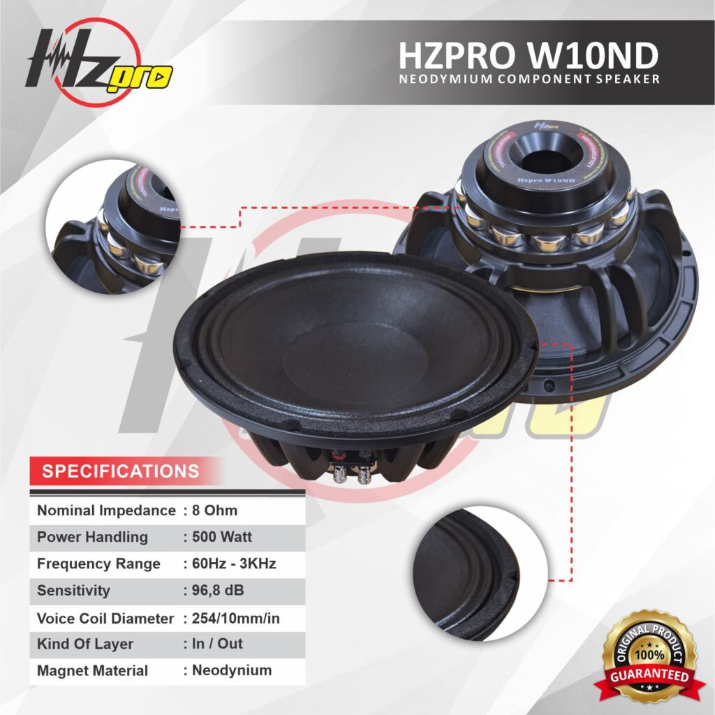 HZPRO W10ND 10Inc Neodymium Speaker Transducer Component