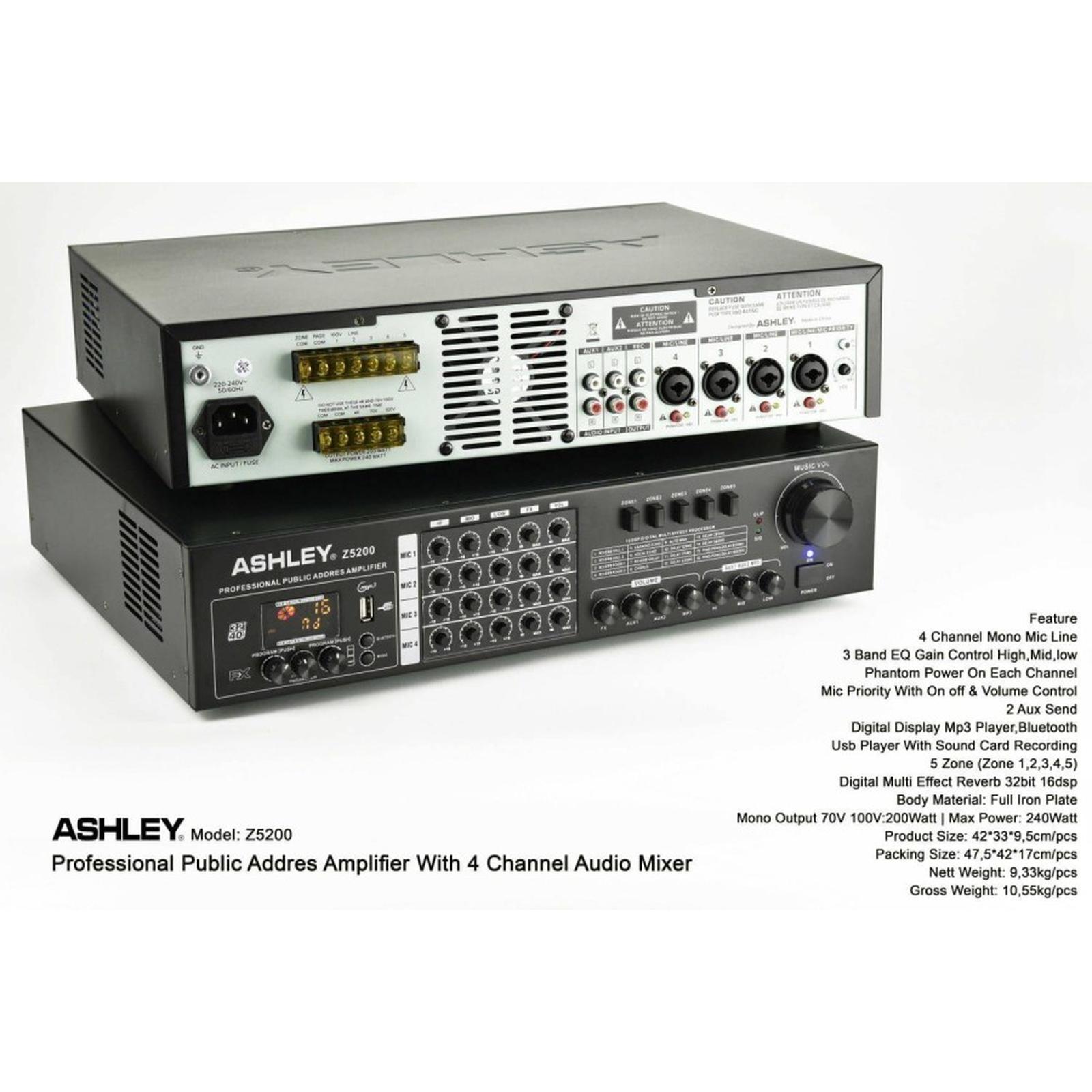 POWER AMPLIFIER ASHLEY ZS200 Public Address Amplifier